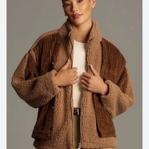 BLANKNYC FUZZY WUZZY CORDUROY SHERPA MIX TRUCKER JACKET